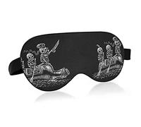 Alcoholic Sea Voyage Skeletons Sailors Float on a Bottle Eye Masks Cover Blocks Light Sleep Mask Shade Cover Blindfold Relaxing Eyeshade Cover with Adjustable Head Strap for Men Women Kids