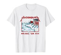 Alcoholica Drank’em All Vodka Music Graphic t Shirts Oversized Short Sleeve t-Shirts Summer O-Neck T-Shirt Men's Clothing White M