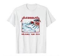Alcoholica T Shirt Drank em All Vodka Metal Music Tee T Shirt Harajuku Streetwear(1) White M