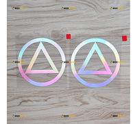 Alcoholics Anonymous AA Symbol Decal Sticker Vinyl Round - 2 Pack Holographic Iridescent 10.2cm - No Background for Car Boat Laptop