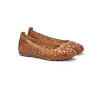 Alcoi Ultra Soft Ballet Pumps in Openwork Leather Tan