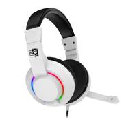 Alcor ELG Gamer Headset, Multi-Platform Stereo Audio Software Free Ultra Lightweight Volume Control and Wired Microphone RGB Lighting White HGAL