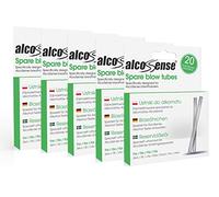 AlcoSense 100 Breathalyser Blow Tubes (5 Packs of 20) - Suitable for the Zero, Lite, Lite 2, Elite, Elite 2, Elite 3, Excel, Pro and Ultra Breathalyzer