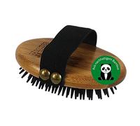 Alcott Bamboo Groom Curry Brush with Rubber Bristles for Pets, 1 Count (Pack of 1)