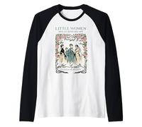 Alcott Little Women Characters Literature Book Illustration Raglan Baseball Tee