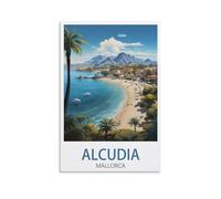 Alcudia Mallorca Vintage Travel Posters Lake 08x12inch(20x30cm) Canvas Print for Living Room, Bedroom, Dorm, Home, Office Wall Decoration
