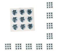 ALCXAZS 10 Sheets Rhinestone Stickers Decorations Acrylic Decals Self-Adhesive Love Heart Crafts Label Scrapbooking Greeting, Light Blue