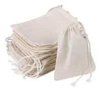 ALCXAZS 100 Pieces Canvas Drawstring Bags Durable Fine Mesh Quick Reliable Spice Bag for Hold Crafts Tea Coffee Bean, 30 * 40cm