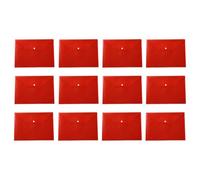ALCXAZS 12 Pcs A4 Size Plastic Envelopes File Folders with Label Pocket Organizer Pouch with Button School Home Office, Red
