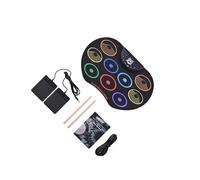 ALCXAZS 17 Portable Electronic Drum Set Roll Up Drum Kits Multiple Features Await In Kits Practice Pad Machine Digital Pad Machine Sticks Pedals