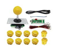 ALCXAZS Ade Joystick Replaced Part Gaming Buttons Fine Workmanship USB Board Compact Size DIY Prop Craftsmanship Fighting Sticks, Yellow
