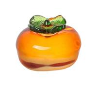ALCXAZS Alluring Simulation Fruit Figurine Amazing Decoration Gift For Friend Eye-Catching Glass Accent For Home Office Decor Artificial Fruit Glass Figurine Home Office, Persimmon