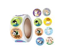 ALCXAZS Animal Stickers Round Animal Stickers Roll Summertime Fun Kids Holiday Decorations School Home Educational Learning Cartoon Kids