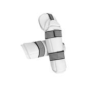 ALCXAZS Arm Elbow Protectors Provide Reliable Essential For Sparring Activities In Karate Muay Thai And Kick Boxing Taekwondo Arm Elbow Protectors Guards Breathable, White, S