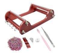 ALCXAZS Bead and Jewelry Making Small Wooden Bead Kit Handmade Jewelry Bracelet Making Kit for Beginners Wooden Weaving Machine Artist Beads Wood is Sturdy and Durable, 26cm*20.5cm