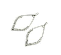 ALCXAZS Beautiful Vintage Chandelier Earring DIY Finding Detailed Hollow Charms Frame, Tibetan Silver, 55 x 26.5mm
