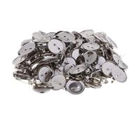 ALCXAZS Brooch Round Clasps Pin Disk Findings Supplies 100 Pieces Excellent For Any Craft Jewelry Project 100 Pieces Round Blank Brooch Pins BadgeTray Components Jewelry Craft Making Findings