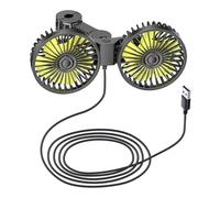 ALCXAZS Car Fan For Backseat Dual Head Cooling Fan 360 Degrees Adjustable For All Vehicle Types Low Noise Mini Car Dual Head Cooling Air Quiet