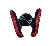 ALCXAZS Car Mobile Phone Holder Women Rhinestones Embedded Clip Stand Smartphone Self-adhesive Support Interior Accessories, Red