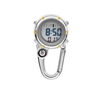 ALCXAZS Carabiner Clip Watches Clock Fashion Electronic Luminous Nurse Watch Men Compasses Temperature Clocks Hospital, Yellow