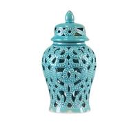 ALCXAZS Ceramic Ginger Jar Flower Vase Decorative Storage Organizer Multifunctional Elegant Handicraft Floral Arrangement Accent Centerpiece Chinese Porcelain Creative Stoneware