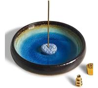 ALCXAZS Ceramic Incense Burner Holder With Unique Mino-Yaki Style,blue