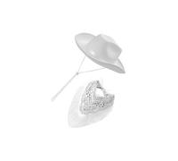 ALCXAZS Chic Cowboy Hat With Adjustable Features Suitable For Any Outdoor Festivities Fancy Dress Up Rave Caps Disco Halloween Headgear Theme Party Supplies Bridesmaid Jazz Hat, White, 40x33x14cm
