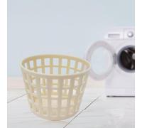 ALCXAZS Compact Plastic Storage Basket Portable Cleaning Tool Bucket Storage Box Miniature Doll, Beige, 1.37x1.25x1.22 Inch