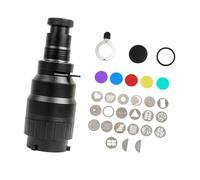 ALCXAZS Compact Portable Strobe Video Snoot With Essential Accessories Photography Studio Conical Optical Snoot With Optical Lens 21 Gobos 21 Gobos Strobe Video Artist Modelling Shape Light