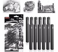 ALCXAZS Compressed Charcoal Sticks Square Smooth Sketch Portable Home DIY Sketching Drawing Tool Stationery for Students, Type 1