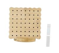 ALCXAZS Craft Enthusiasts Blocking Board Wooden with Professional Pinholes Customized Crochet Pieces Board is Polished Crochet for Blocking Square Knitting, Wood Color, 10x10cm