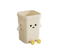 ALCXAZS Cream Style Garbage Basket With Strong Load-bearing Capacity Pressure Ring For Garbage Bags Will Not Fall Off Trash Can, Sitting posture, S(7L)