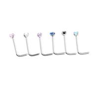 ALCXAZS Curved Nose Stud Bend Nose Bar Stunning Stud Piercing Ring Gift For Birthdays And Anniversaries Piercing Jewellery Body Jewelry L Shaped