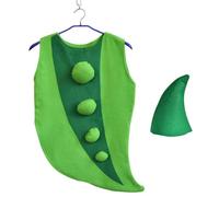 ALCXAZS Cute fruit role-playing watermelon hat and full of vitality children's fruit and vegetable stage role-playing set green, Bowl bean clothing