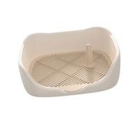 ALCXAZS Dog Potty Tray Made Of Strong PP Easy To Clean With Properly Spaced Mesh For Indoor Outdoor Taking Out Grid Portable Dog Potty Pan Trainer Litter Box Cleaner, White, M