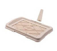 ALCXAZS Dogs Toilet Potty Tray With Urinary Column Featuring Easy To Clean Processes Residential Settings Smooth Indoor Portable Pee Litter Tray Cats Litter, Khaki, 47x34x5.5cm