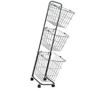 ALCXAZS Double Layer Storage Rack Laundry Cart with Wheels Sturdy Build Ample Space Easy Organization Efficient Movement Throughout Home Heavy Duty Kitchen, Black, 36x33x123cm