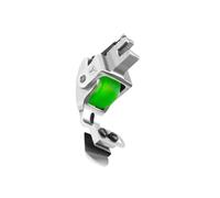 ALCXAZS Durable Sewing Machine Presser Foot Versatile Rolled Hemmer Tool Offers Performance for Crafting Enthusiasts Sewing Presser Foot Rolled Hemmer, Green Rubber Wheel, 6x3.5cm