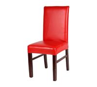 ALCXAZS Easy to Assemble Chair Covers for Dining Chairs Waterproof Oil Proof Fashionable and Practical PU Dining Chair Cover, red