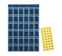 ALCXAZS Easy To Classroom Pocket Chart Organizing Sundries Keys And Small Items In Clear Efficient Manner Classroom Pocket Chart Is Made Of Non Woven Cloth And PVC, Navy Blue, 96x67cm