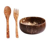 ALCXAZS Eco-Friendly Coconut Bowl Handcrafted Unique Shape Coconut Shell Fruit Salad Noodle Rice Bowl for Dining Breakfast Serving Kitchen Utensils, Style C