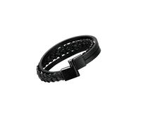 ALCXAZS Fashionable Punk Braided PU Leather Bracelet Casual Gothic Ethnic Stackable for Men Rope Steel, Black, Type 1