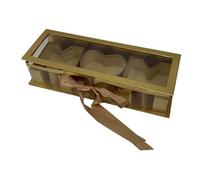 ALCXAZS Flowers Empty Cardboard Letter Fillable Paper Gift Box Unique Floral Packaging Option For Various Celebrations Fillable Paper Gift Box Chocolate Candy Packaging, Gold, 44.5x15.5x9.7cm