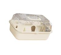 ALCXAZS Hamster Cage With Innovative Ventilation Providing Spacious Living And Air Circulation For Maximum Pet Comfort Ventilation Exercise Playing House Pet Carrier, Rice White, 37x25x18cm