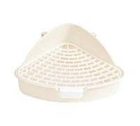 ALCXAZS Hamster Chinchilla Ferret Hedgehog Supplies Resilient Rabbit Litter Tray Toilet Indoor Pet Training And Maintenance Rabbit Litter Pan For Cage Corner Cage Pee Potty, White, 24.8x10.5cm