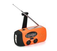 ALCXAZS Hand Crank Weather Radio Receiver Rechargeable LED Flashlight Outage Household Phone Charger, Orange