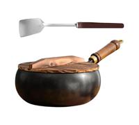 ALCXAZS Iron Wok Pan With Spatula Nonstick Cookware Combining And Durability Designed For Fast Even Heating Non Stick Wok Is Made Of Refined Iron Stovetop Induction Cooker Cookware Pots Cooking