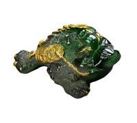 ALCXAZS Lucky Wealth Feng Shui Money Frog Figurine For Tea Ceremony Luck And Fortune Color Change More Lasting, Green