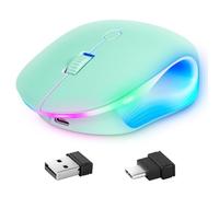 ALCXAZS Made With Durable ABS Mouse Is Built To Withstand Daily Lightweight And Portable Rechargeable Bluetooth Mice, green