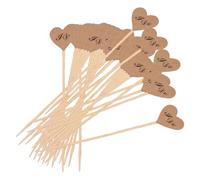 ALCXAZS Modelling Balloons Rustic Vintage Heart Decorations Cupcake Picks Topper Any Celebration Heart Shape Cake Picks Not Only As Cake Topper But Also As Other Decorative Items, I Do, 2.9x2.5cm